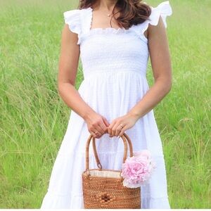 HILL HOUSE | The Ellie Nap Dress - White Semi-Sheer Swiss Dot